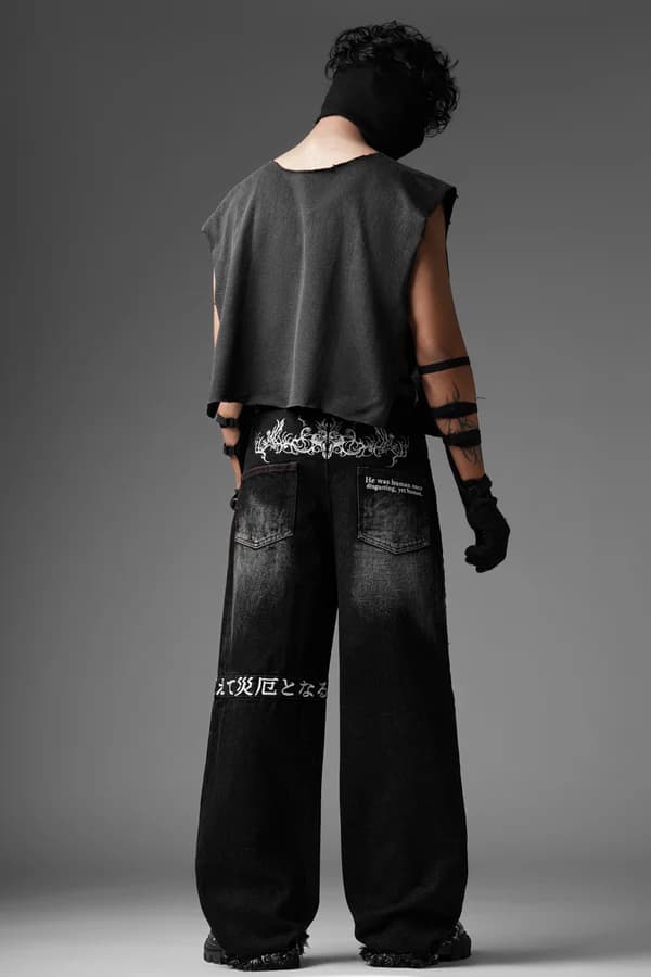 Kanji Script Denim side profile | Karmik