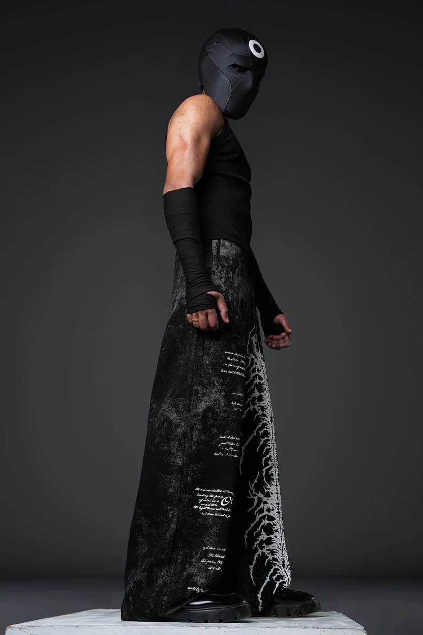 Exoskeleton Acid-Wash Denim fabric closeup | Karmik