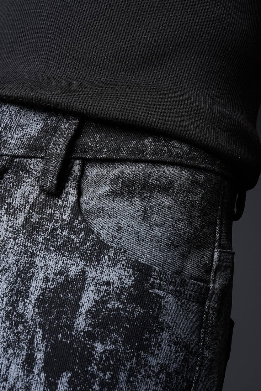 Exoskeleton Acid-Wash Denim side profile | Karmik