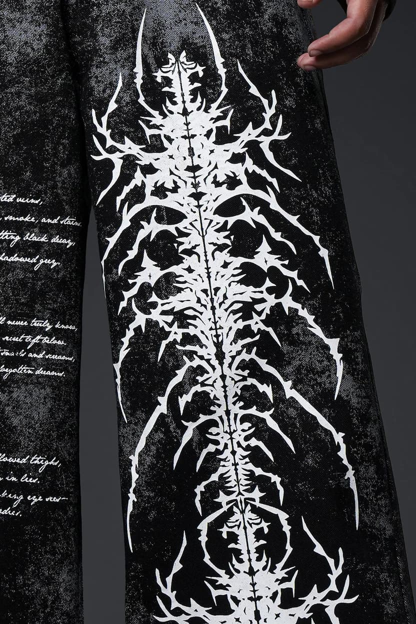 Exoskeleton Acid-Wash Denim detail view | Karmik