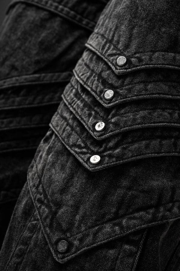 Blueprint Noir Denim close-up detail | Karmik